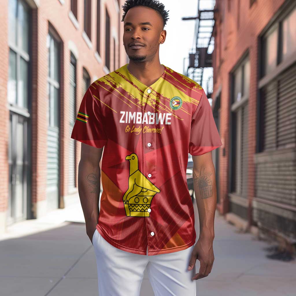 Custom Zimbabwe Cricket Baseball Jersey Go Lady Chevrons Grunge Style LT14