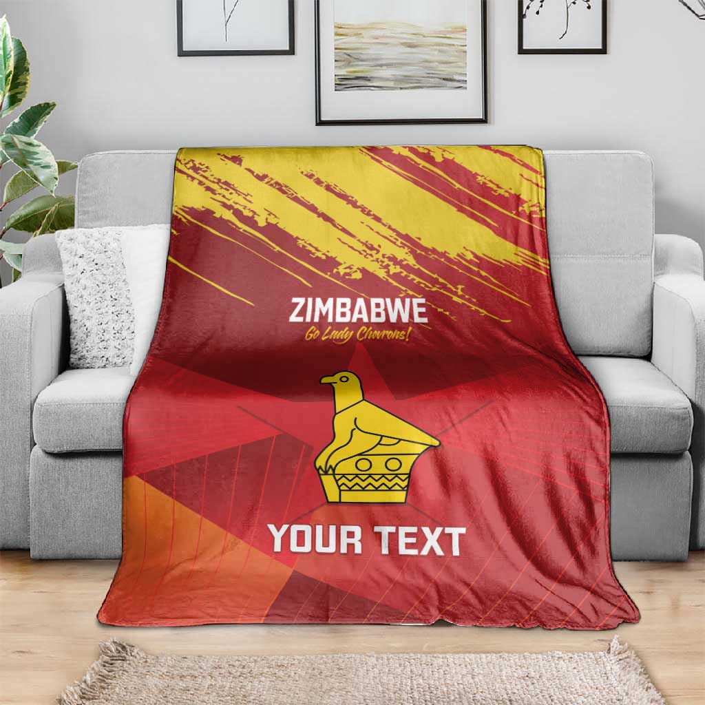 Custom Zimbabwe Cricket Blanket Go Lady Chevrons Grunge Style LT14
