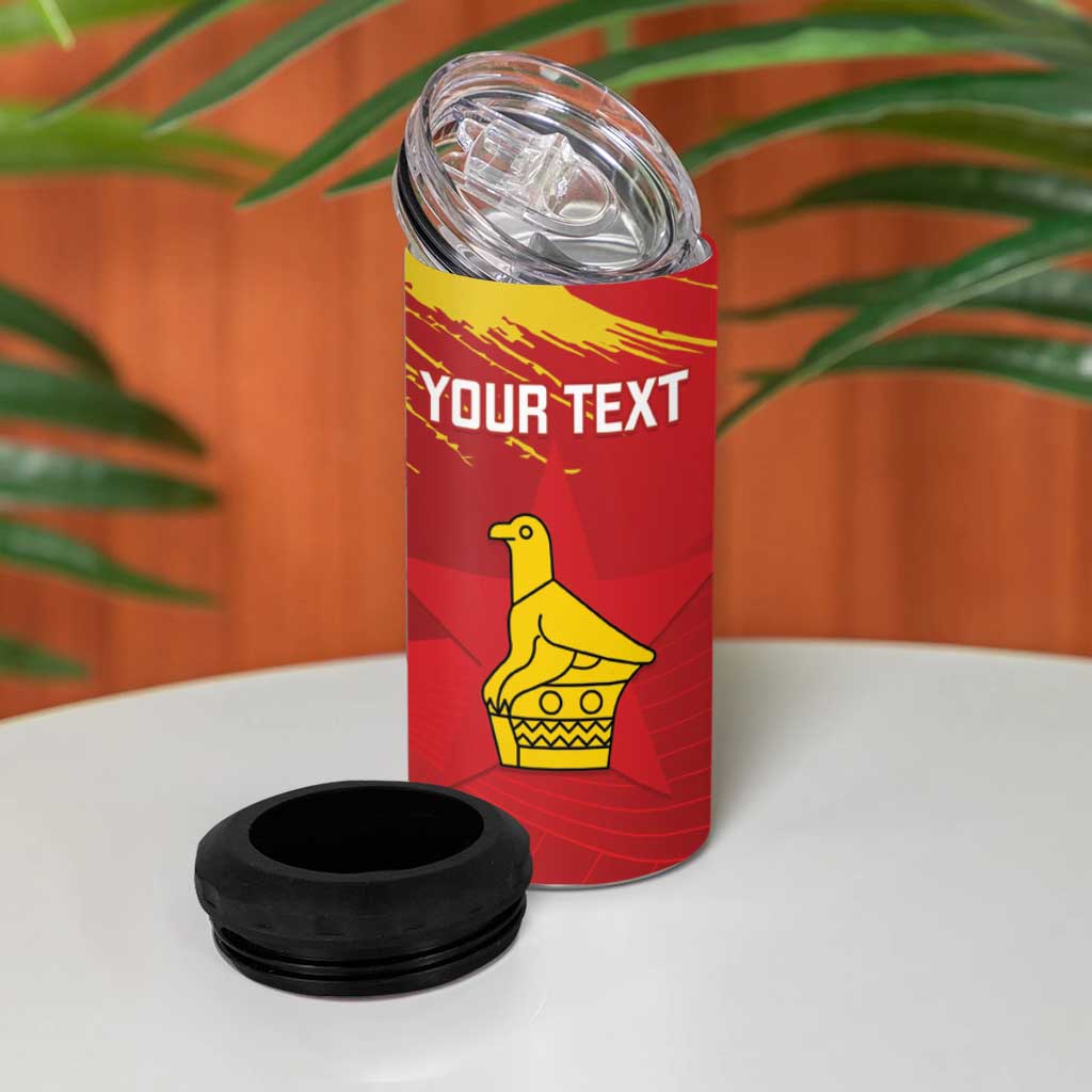 Custom Zimbabwe Cricket 4 in 1 Can Cooler Tumbler Go Lady Chevrons Grunge Style LT14