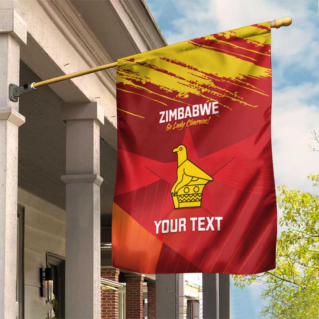 Custom Zimbabwe Cricket Garden Flag Go Lady Chevrons Grunge Style LT14