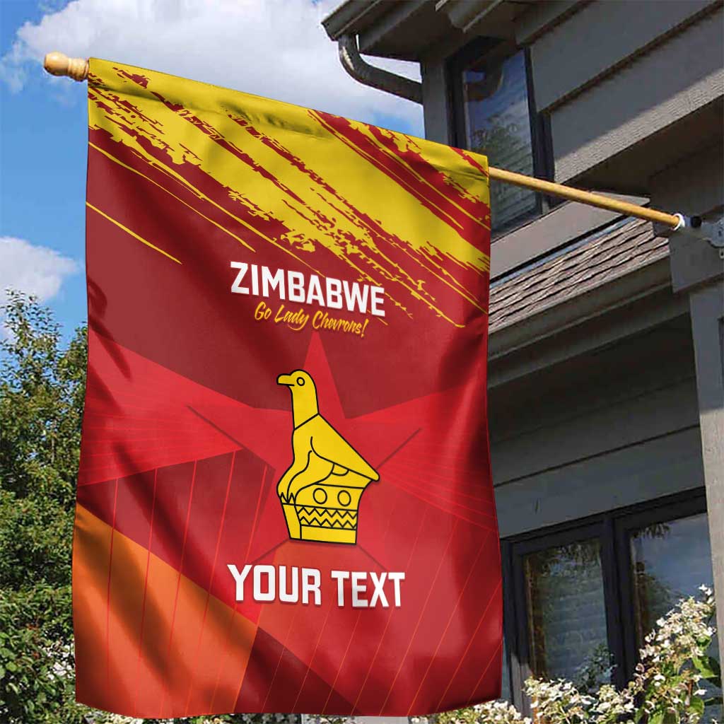 Custom Zimbabwe Cricket Garden Flag Go Lady Chevrons Grunge Style LT14