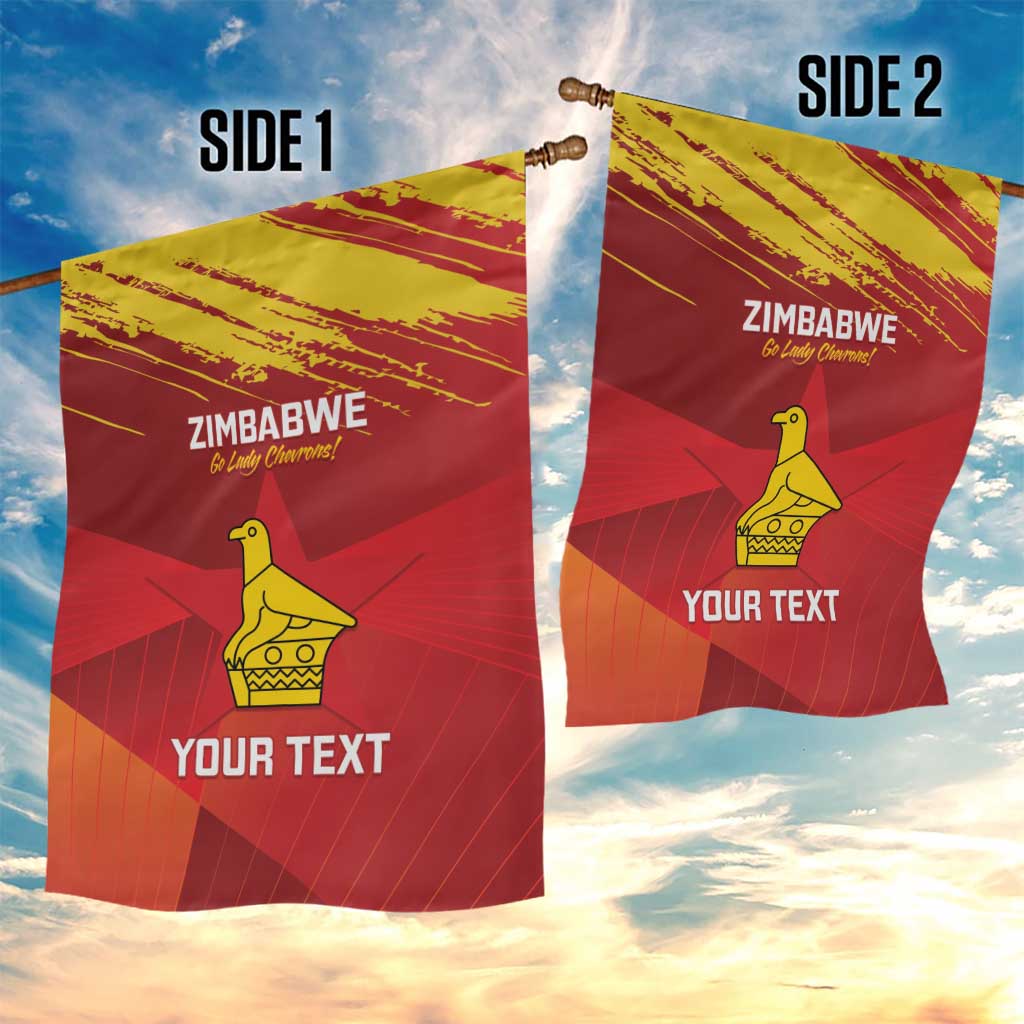 Custom Zimbabwe Cricket Garden Flag Go Lady Chevrons Grunge Style LT14