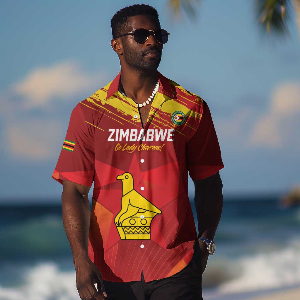 Custom Zimbabwe Cricket Hawaiian Shirt Go Lady Chevrons Grunge Style LT14