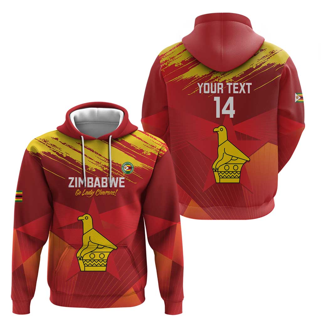 Custom Zimbabwe Cricket Hoodie Go Lady Chevrons Grunge Style LT14