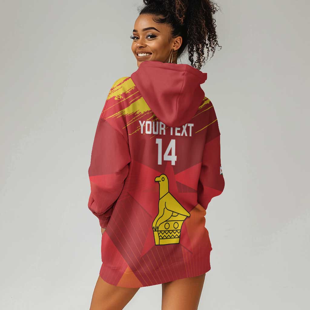 Custom Zimbabwe Cricket Hoodie Dress Go Lady Chevrons Grunge Style LT14