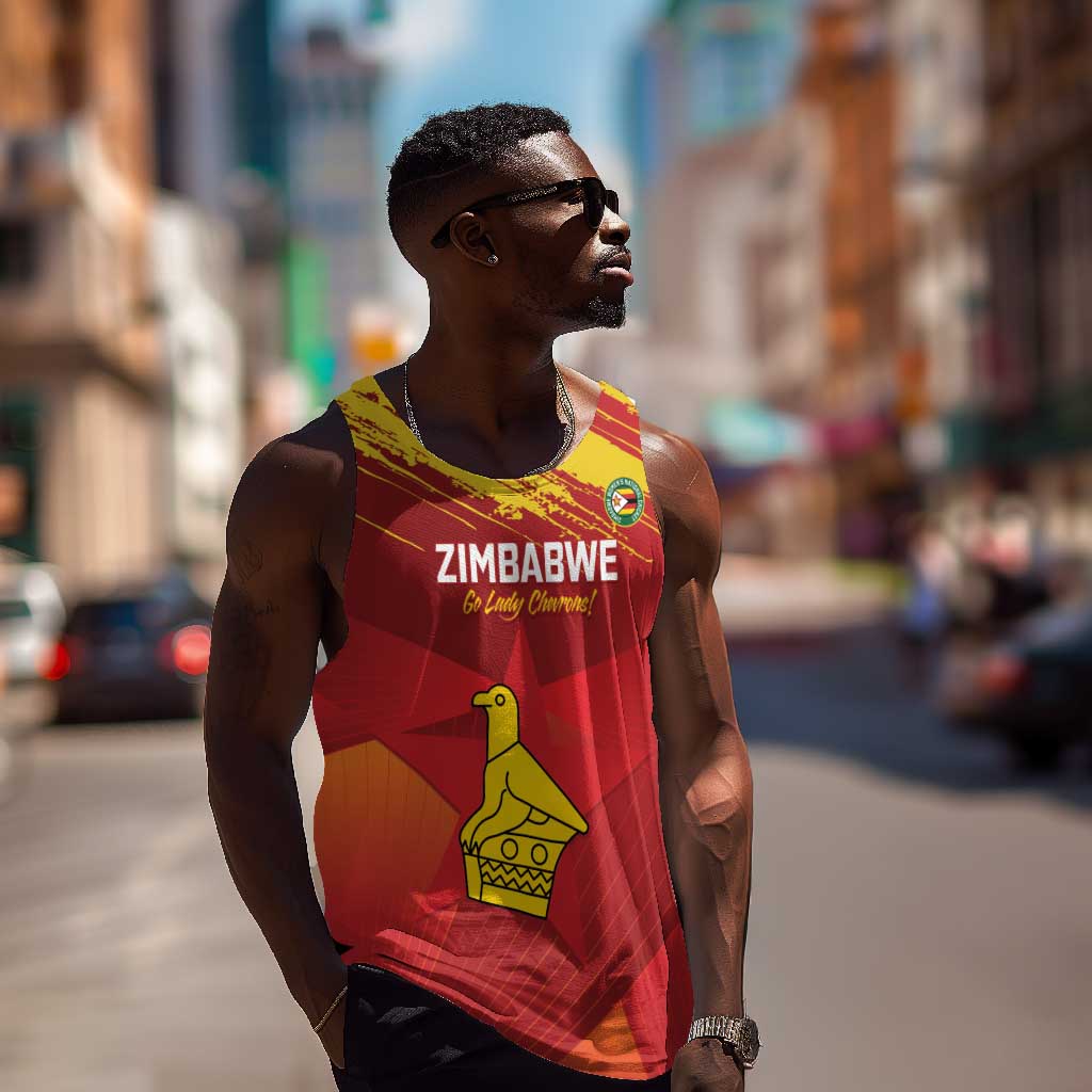 Custom Zimbabwe Cricket Men Tank Top Go Lady Chevrons Grunge Style LT14