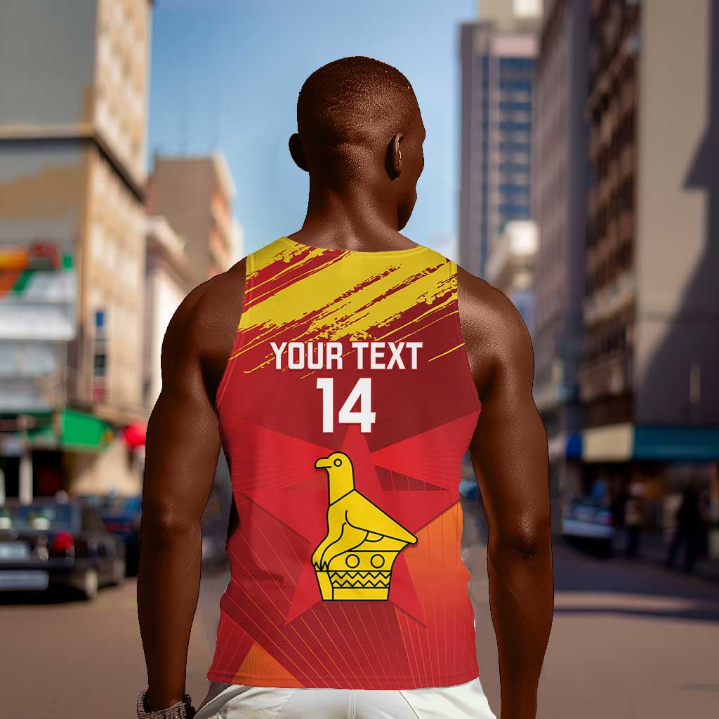 Custom Zimbabwe Cricket Men Tank Top Go Lady Chevrons Grunge Style LT14