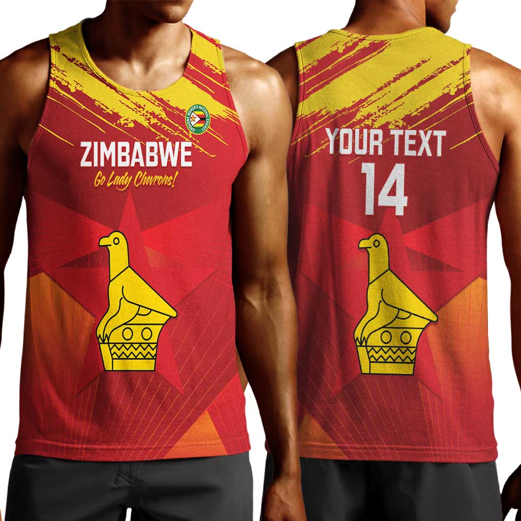 Custom Zimbabwe Cricket Men Tank Top Go Lady Chevrons Grunge Style LT14