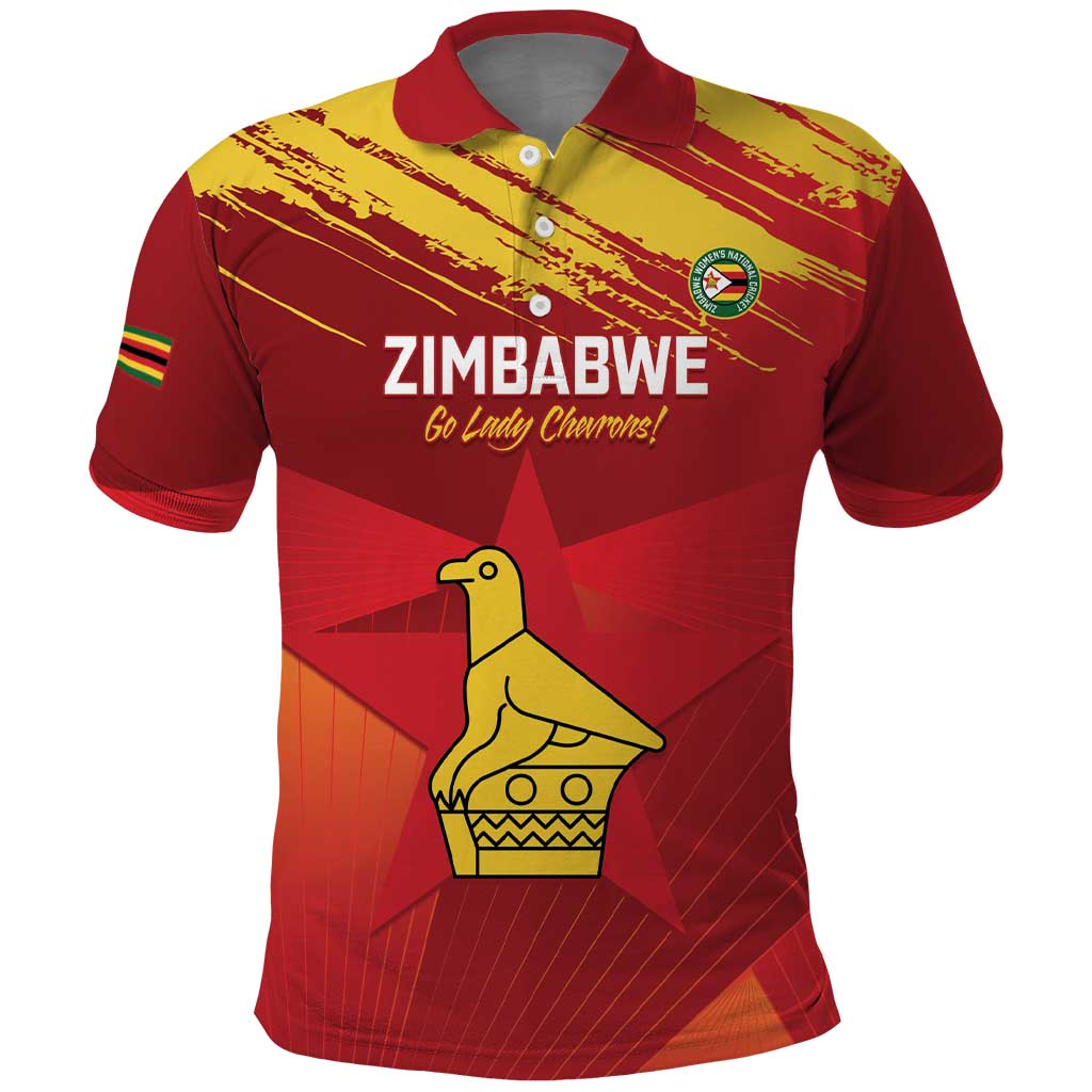 Custom Zimbabwe Cricket Polo Shirt Go Lady Chevrons Grunge Style LT14