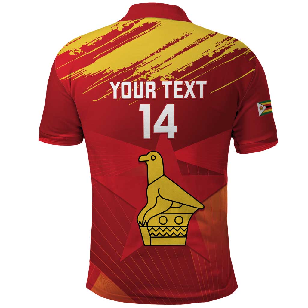 Custom Zimbabwe Cricket Polo Shirt Go Lady Chevrons Grunge Style LT14