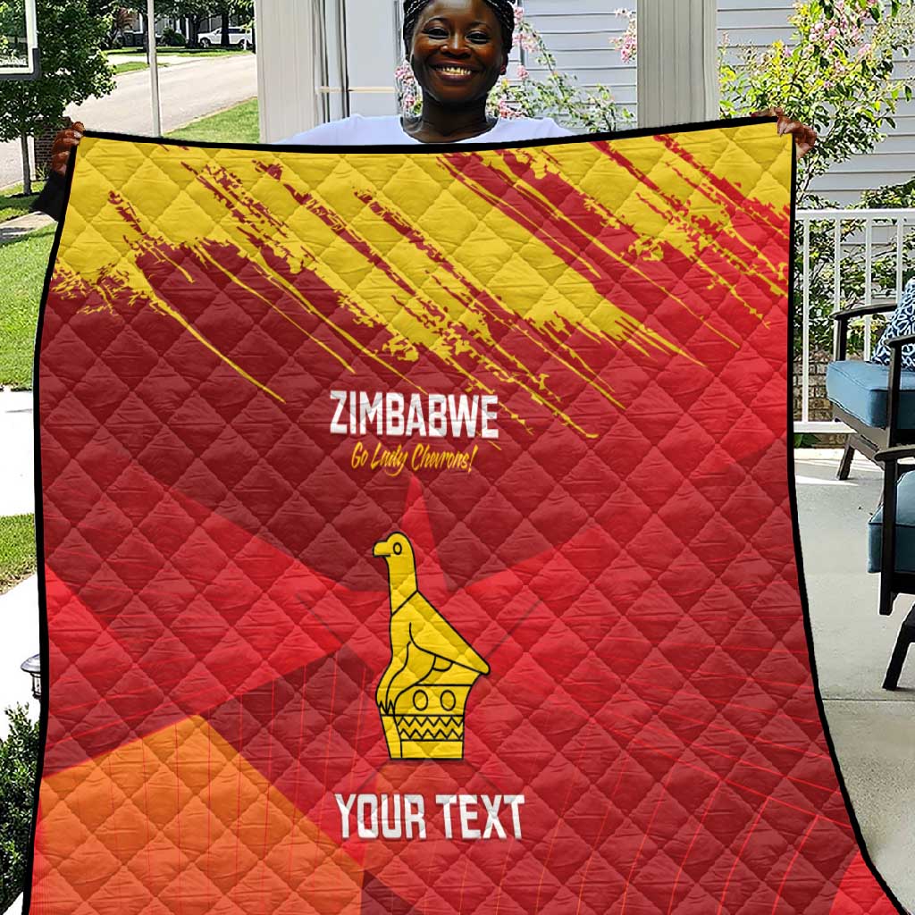 Custom Zimbabwe Cricket Quilt Go Lady Chevrons Grunge Style LT14