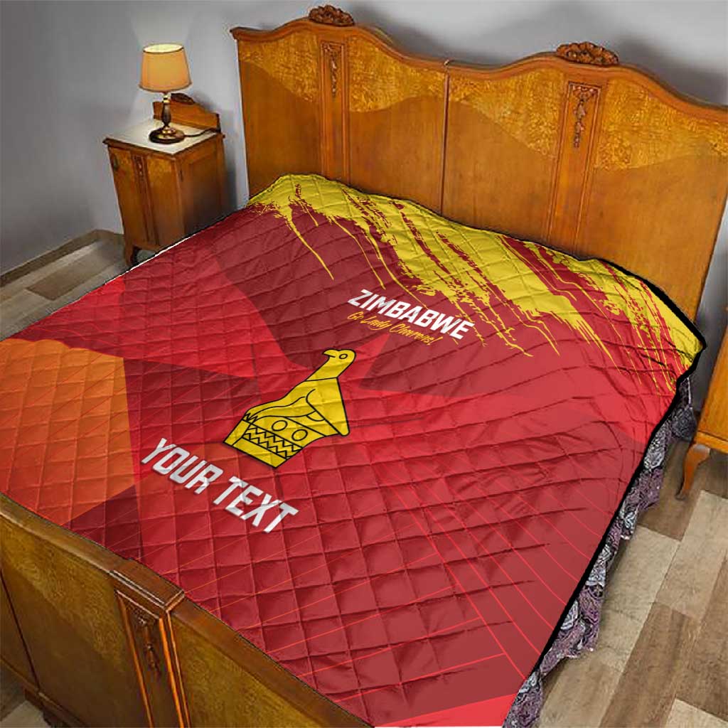Custom Zimbabwe Cricket Quilt Go Lady Chevrons Grunge Style LT14