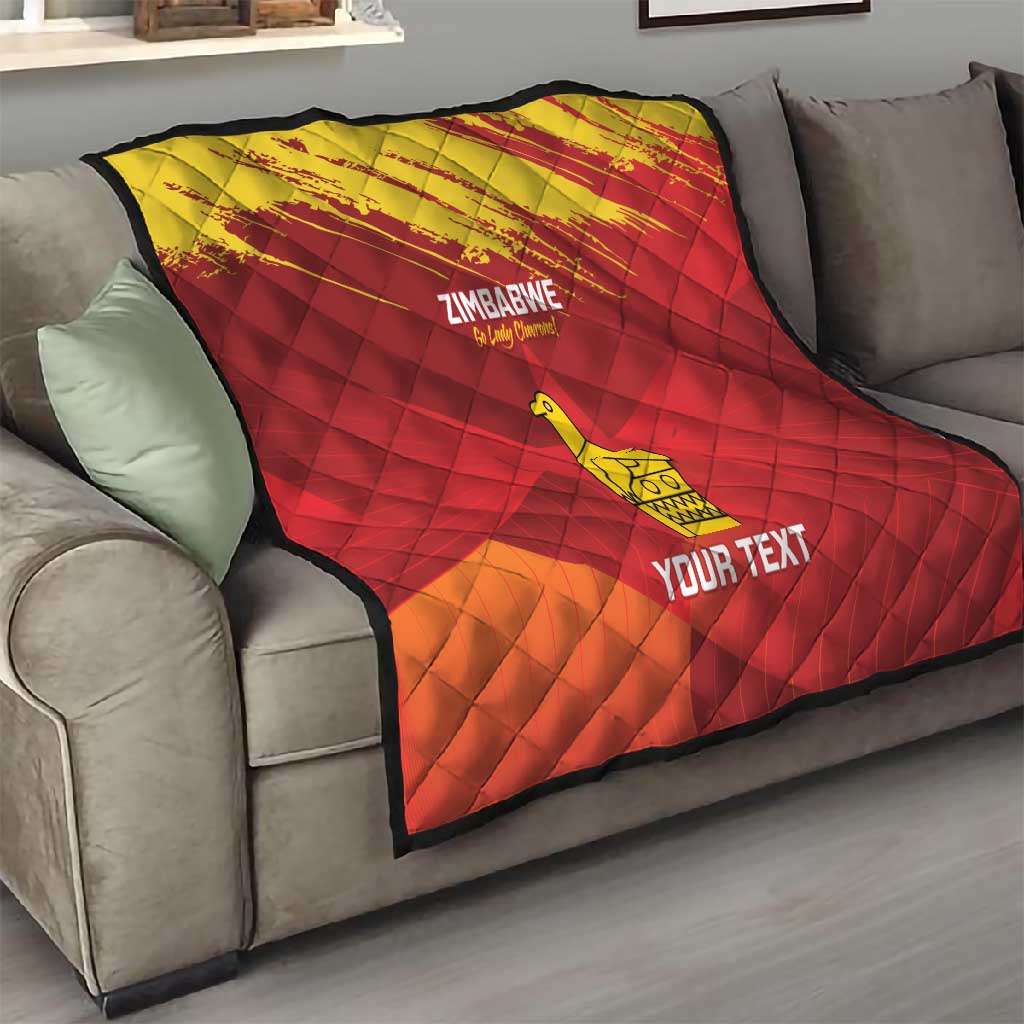 Custom Zimbabwe Cricket Quilt Go Lady Chevrons Grunge Style LT14