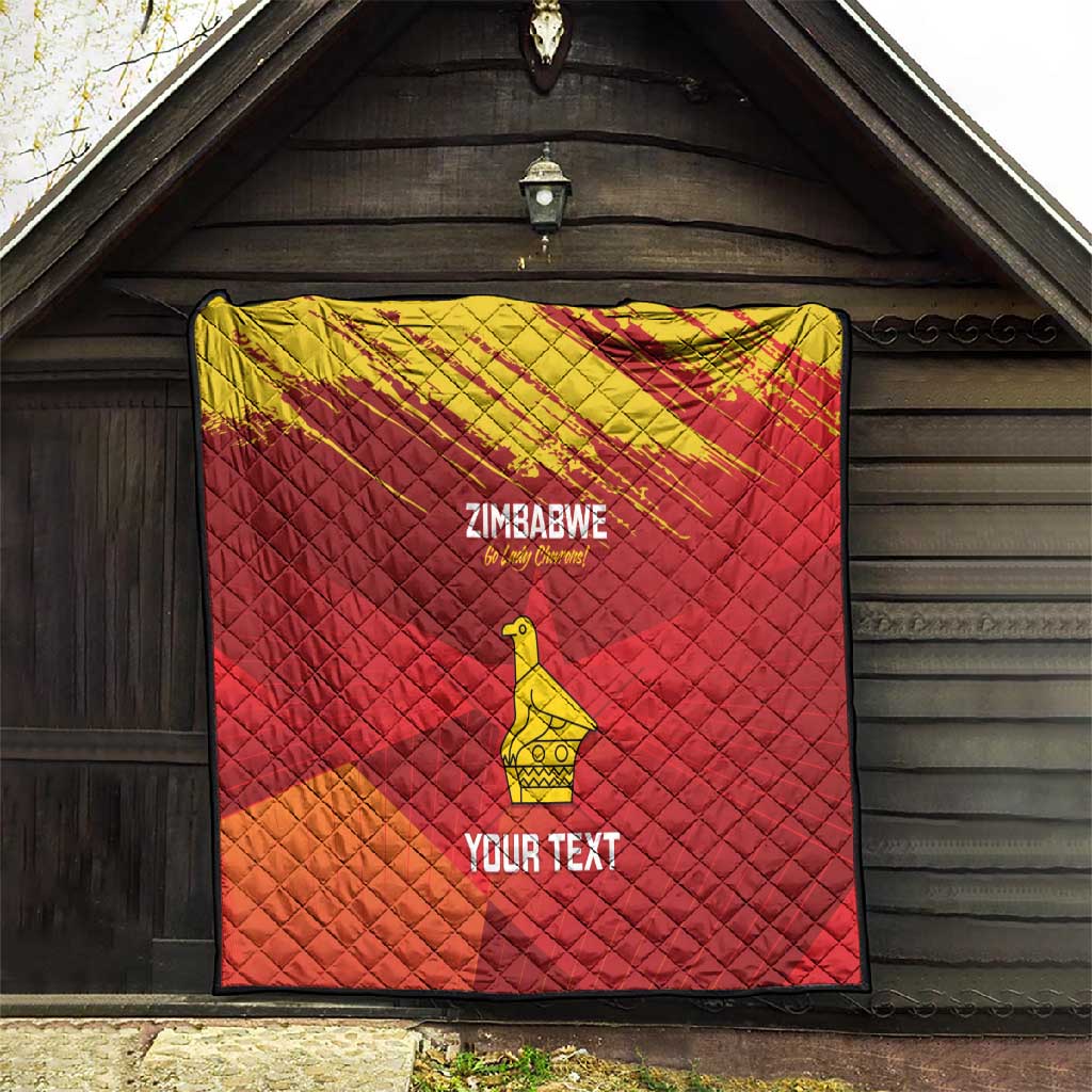 Custom Zimbabwe Cricket Quilt Go Lady Chevrons Grunge Style LT14