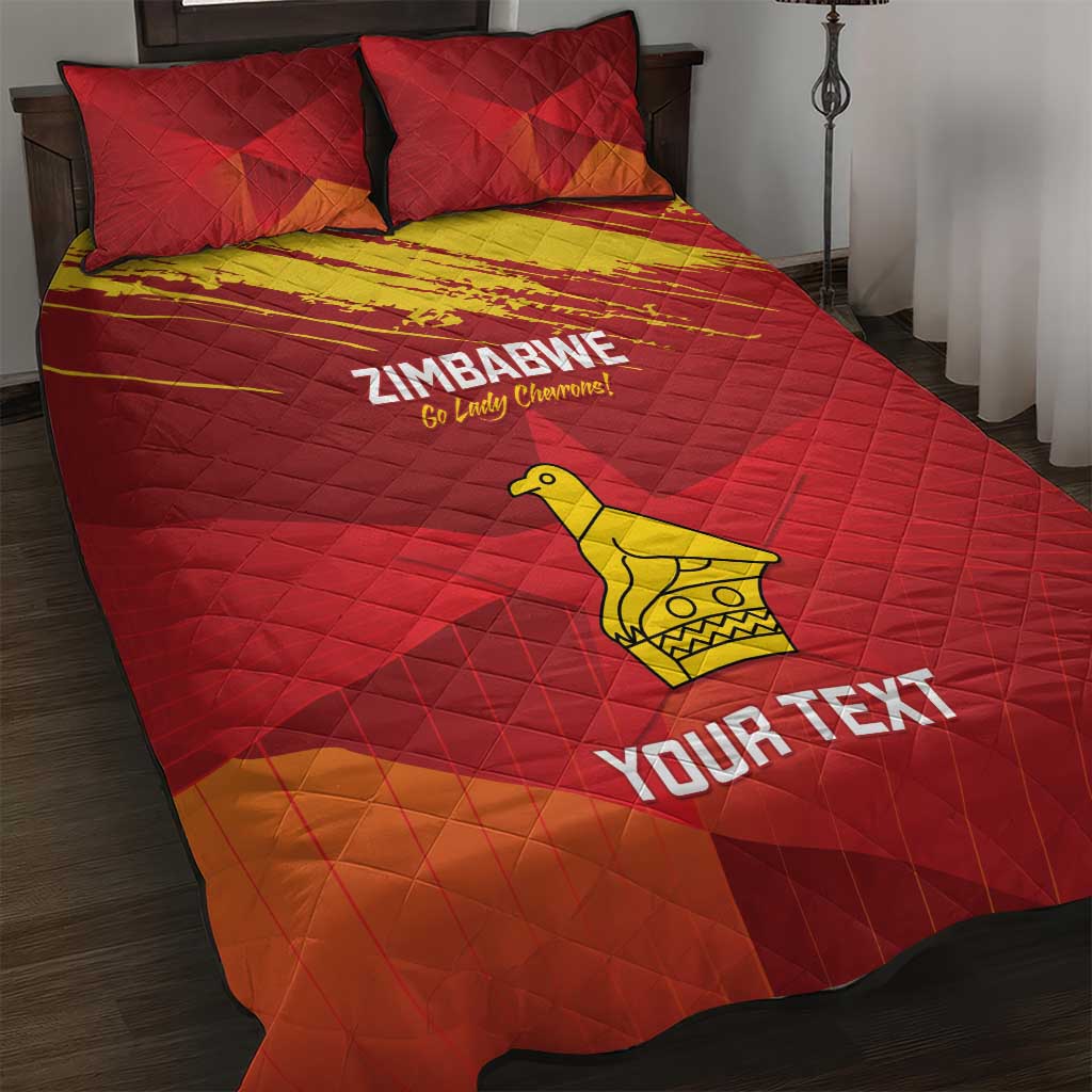 Custom Zimbabwe Cricket Quilt Bed Set Go Lady Chevrons Grunge Style LT14