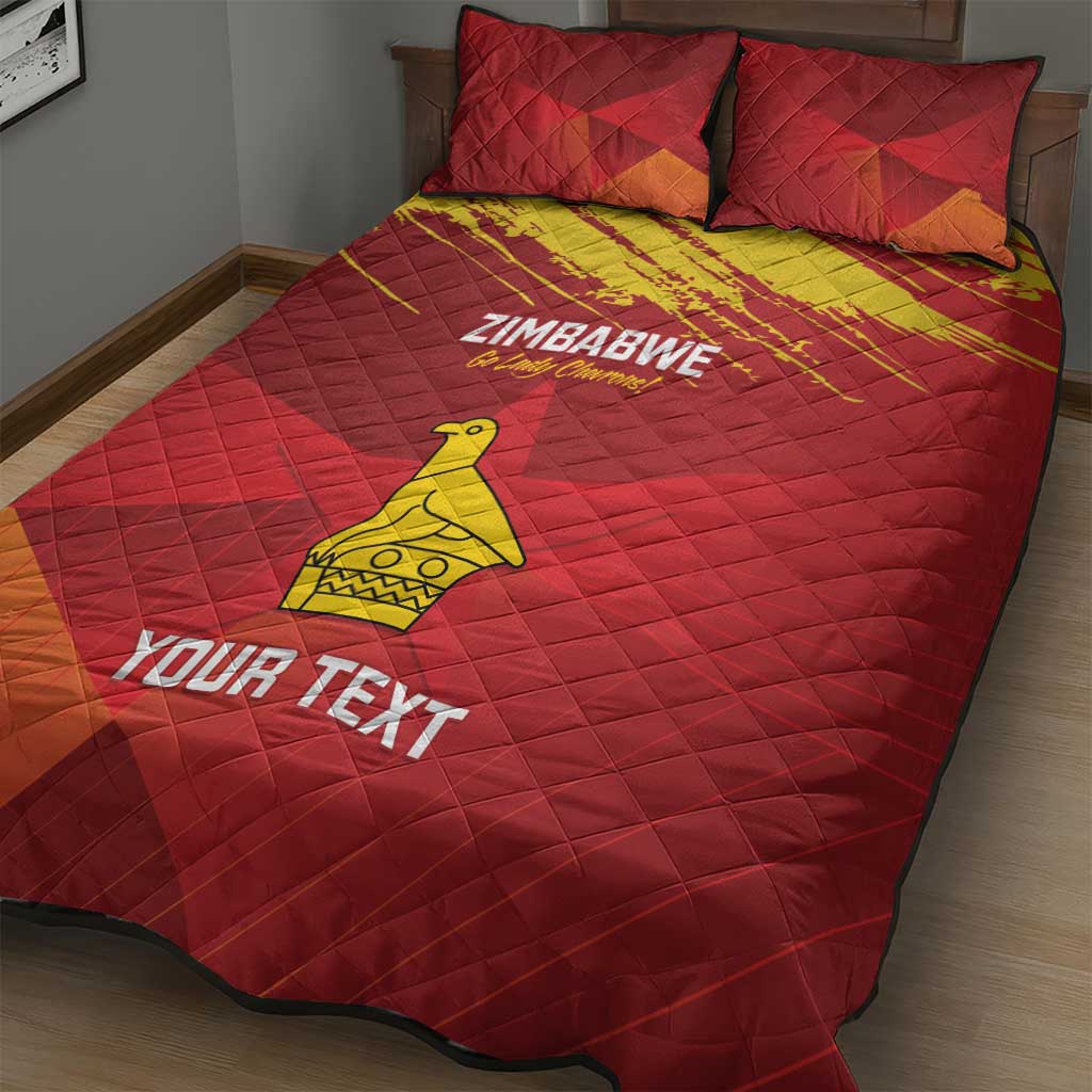 Custom Zimbabwe Cricket Quilt Bed Set Go Lady Chevrons Grunge Style LT14