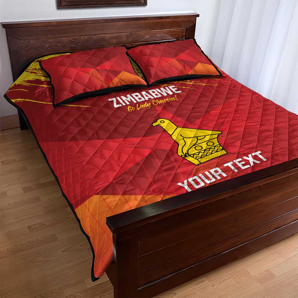 Custom Zimbabwe Cricket Quilt Bed Set Go Lady Chevrons Grunge Style LT14
