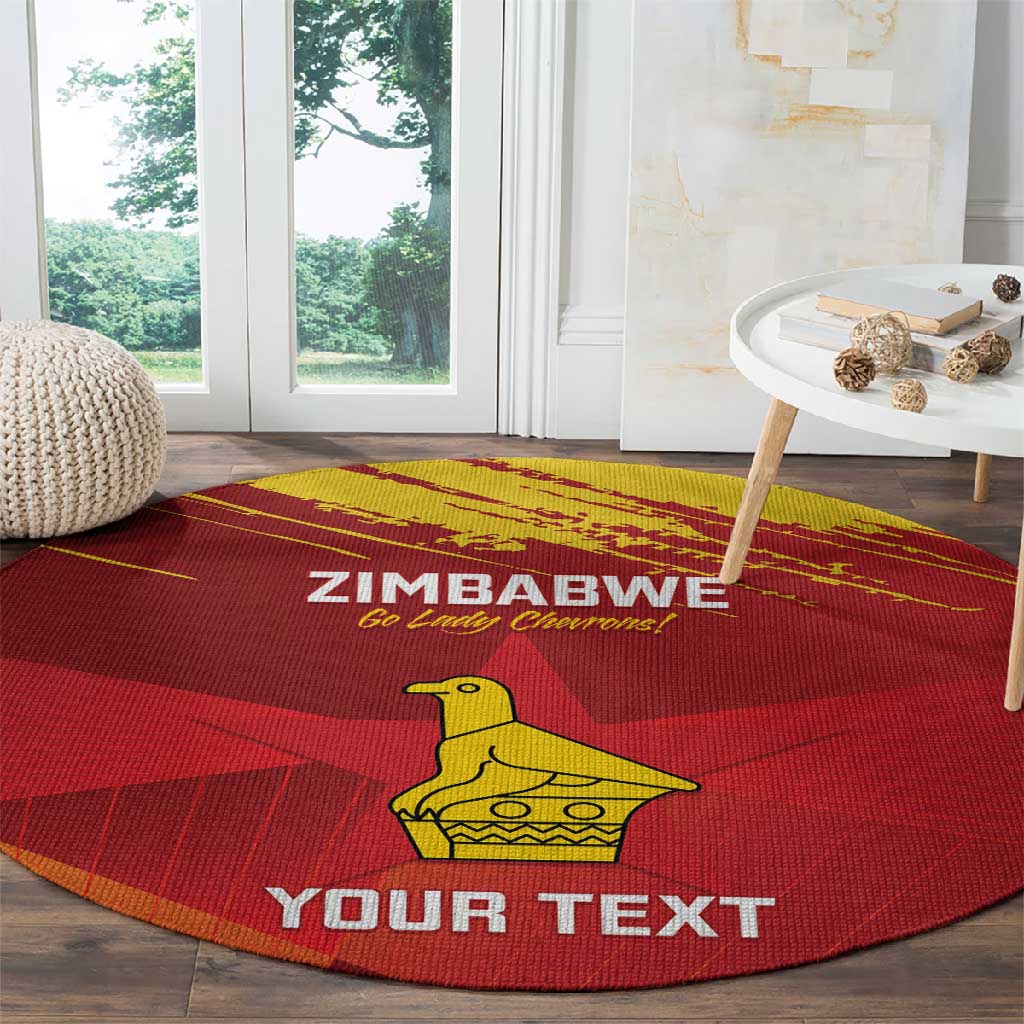 Custom Zimbabwe Cricket Round Carpet Go Lady Chevrons Grunge Style LT14