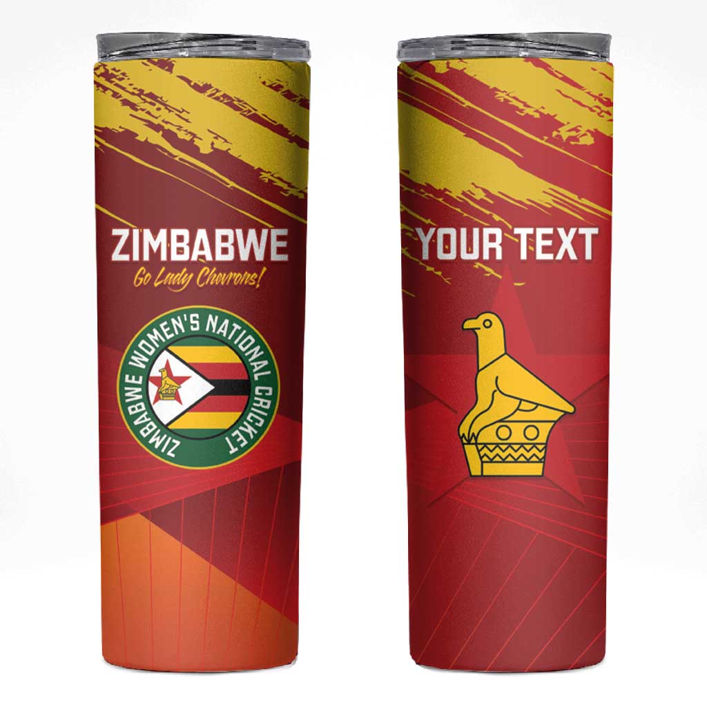 Custom Zimbabwe Cricket Skinny Tumbler Go Lady Chevrons Grunge Style LT14