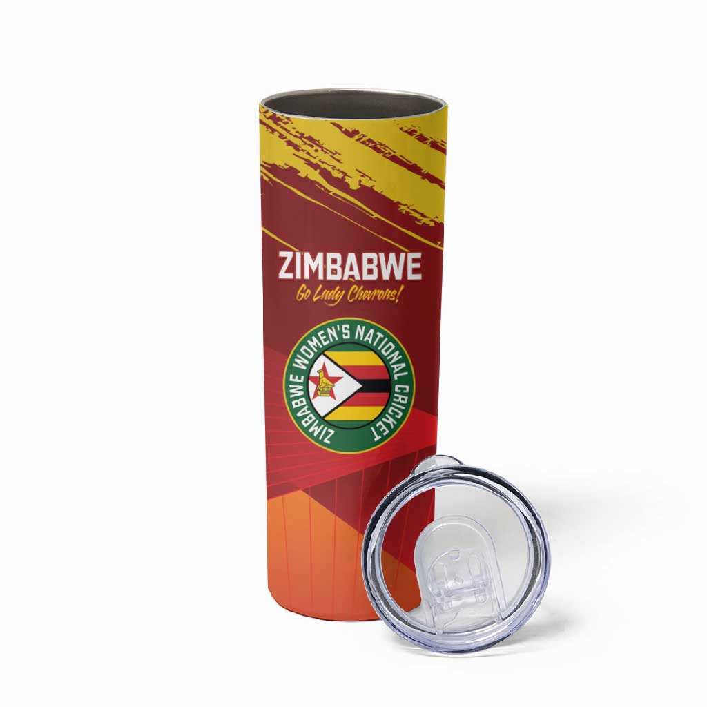 Custom Zimbabwe Cricket Skinny Tumbler Go Lady Chevrons Grunge Style LT14