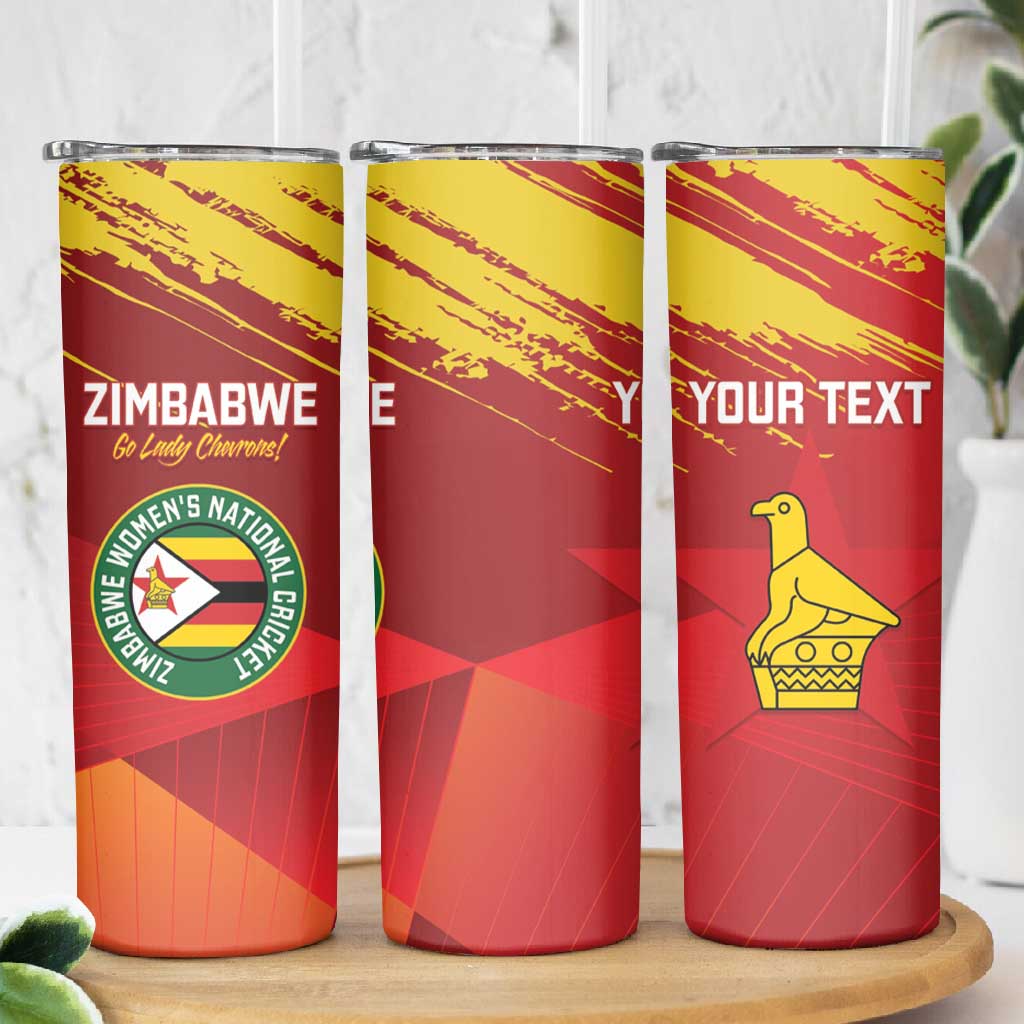 Custom Zimbabwe Cricket Skinny Tumbler Go Lady Chevrons Grunge Style LT14