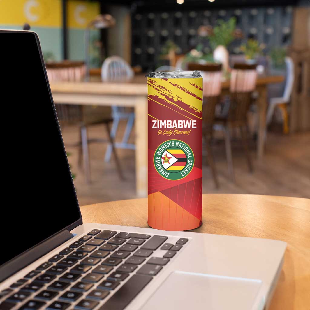 Custom Zimbabwe Cricket Skinny Tumbler Go Lady Chevrons Grunge Style LT14