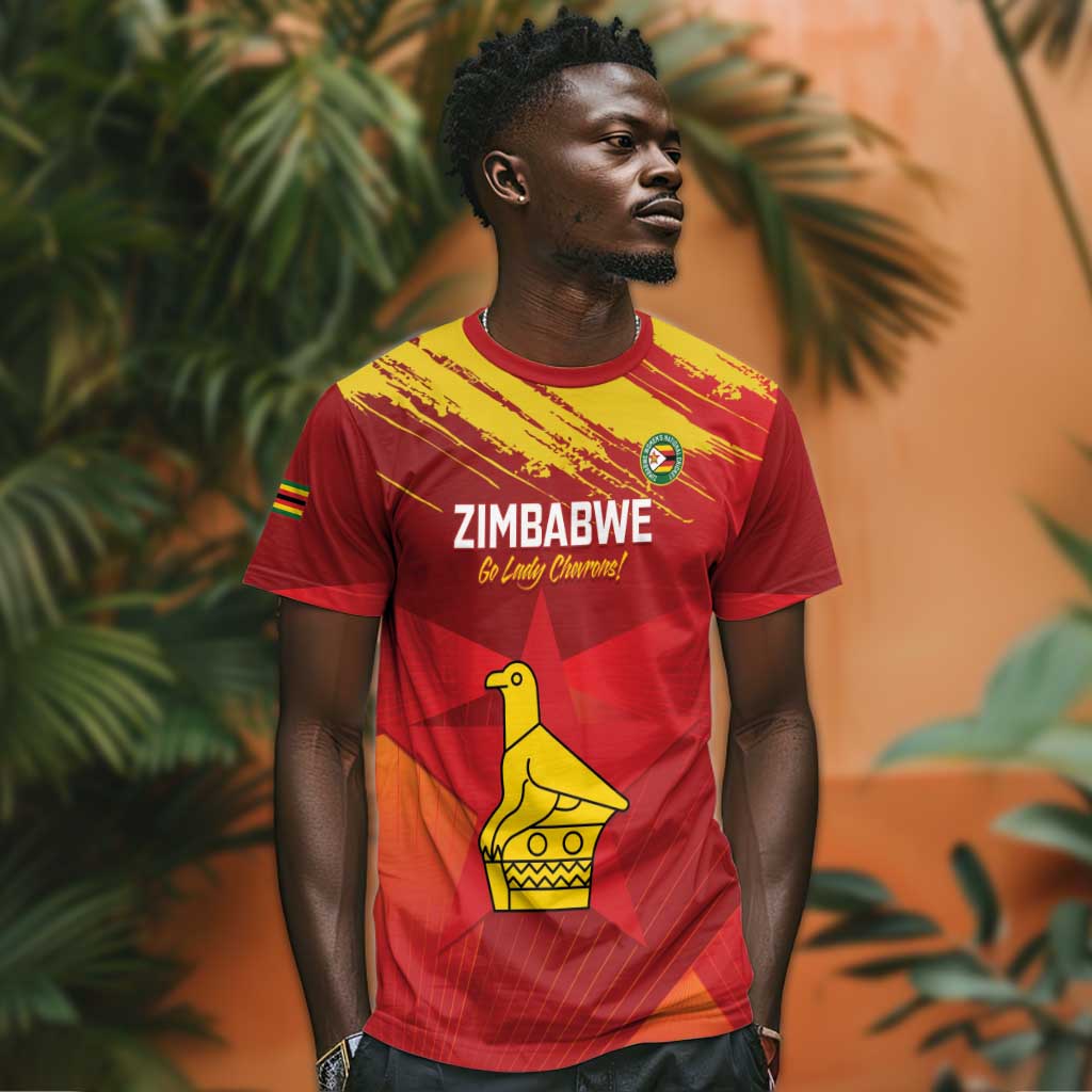 Custom Zimbabwe Cricket T shirt Go Lady Chevrons Grunge Style LT14