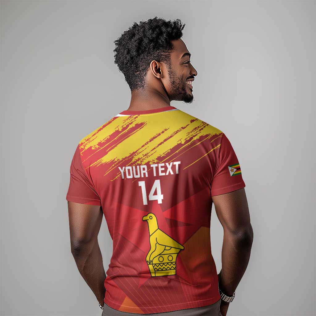 Custom Zimbabwe Cricket T shirt Go Lady Chevrons Grunge Style LT14