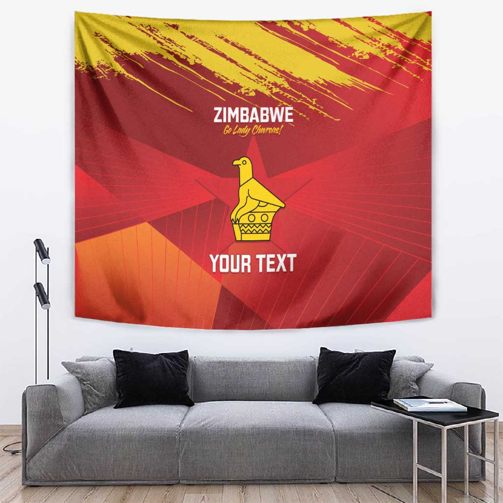 Custom Zimbabwe Cricket Tapestry Go Lady Chevrons Grunge Style LT14