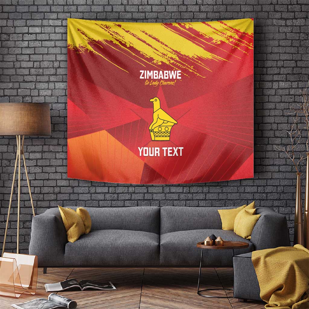 Custom Zimbabwe Cricket Tapestry Go Lady Chevrons Grunge Style LT14