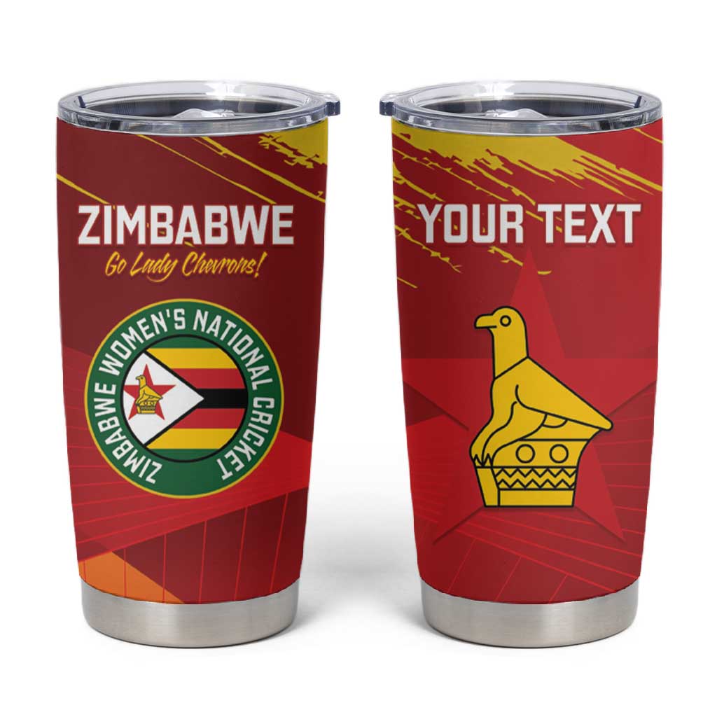 Custom Zimbabwe Cricket Tumbler Cup Go Lady Chevrons Grunge Style LT14