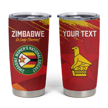 Custom Zimbabwe Cricket Tumbler Cup Go Lady Chevrons Grunge Style LT14