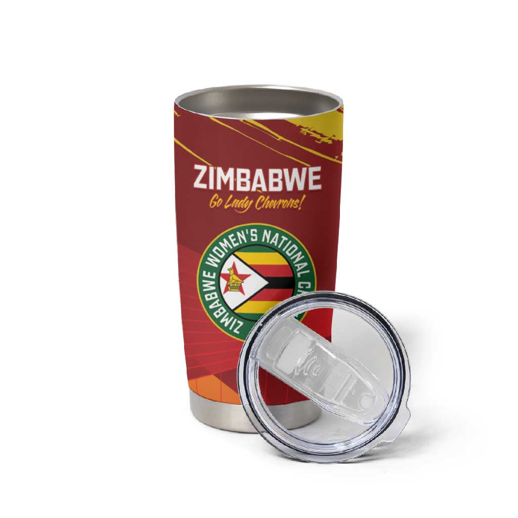 Custom Zimbabwe Cricket Tumbler Cup Go Lady Chevrons Grunge Style LT14