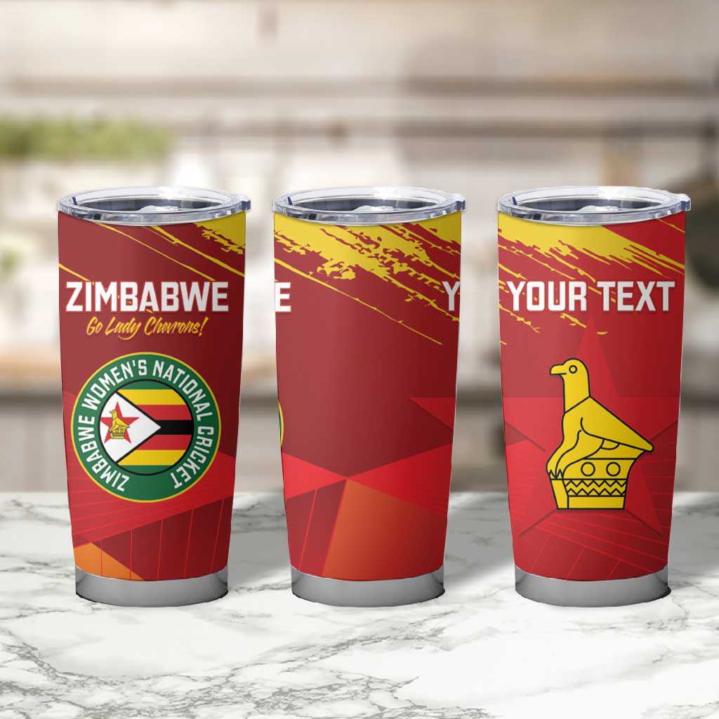 Custom Zimbabwe Cricket Tumbler Cup Go Lady Chevrons Grunge Style LT14