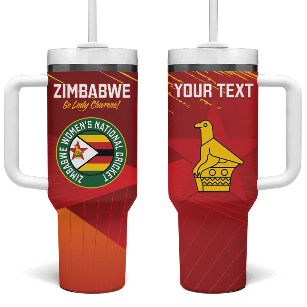 Custom Zimbabwe Cricket Tumbler With Handle Go Lady Chevrons Grunge Style LT14