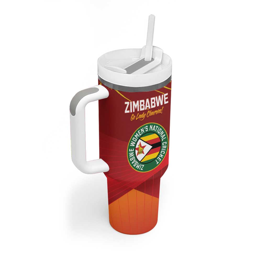 Custom Zimbabwe Cricket Tumbler With Handle Go Lady Chevrons Grunge Style LT14
