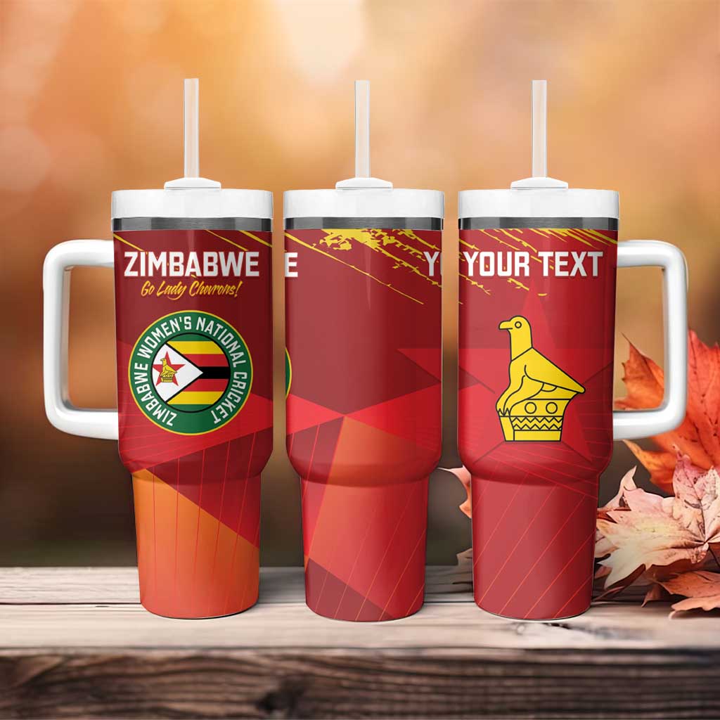 Custom Zimbabwe Cricket Tumbler With Handle Go Lady Chevrons Grunge Style LT14
