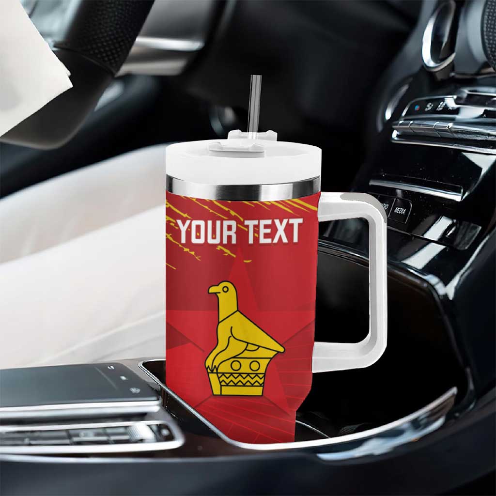 Custom Zimbabwe Cricket Tumbler With Handle Go Lady Chevrons Grunge Style LT14
