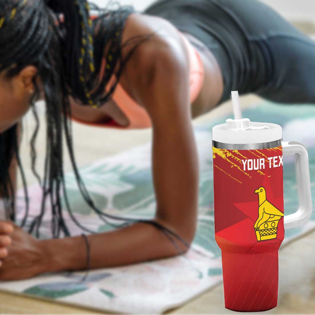 Custom Zimbabwe Cricket Tumbler With Handle Go Lady Chevrons Grunge Style LT14