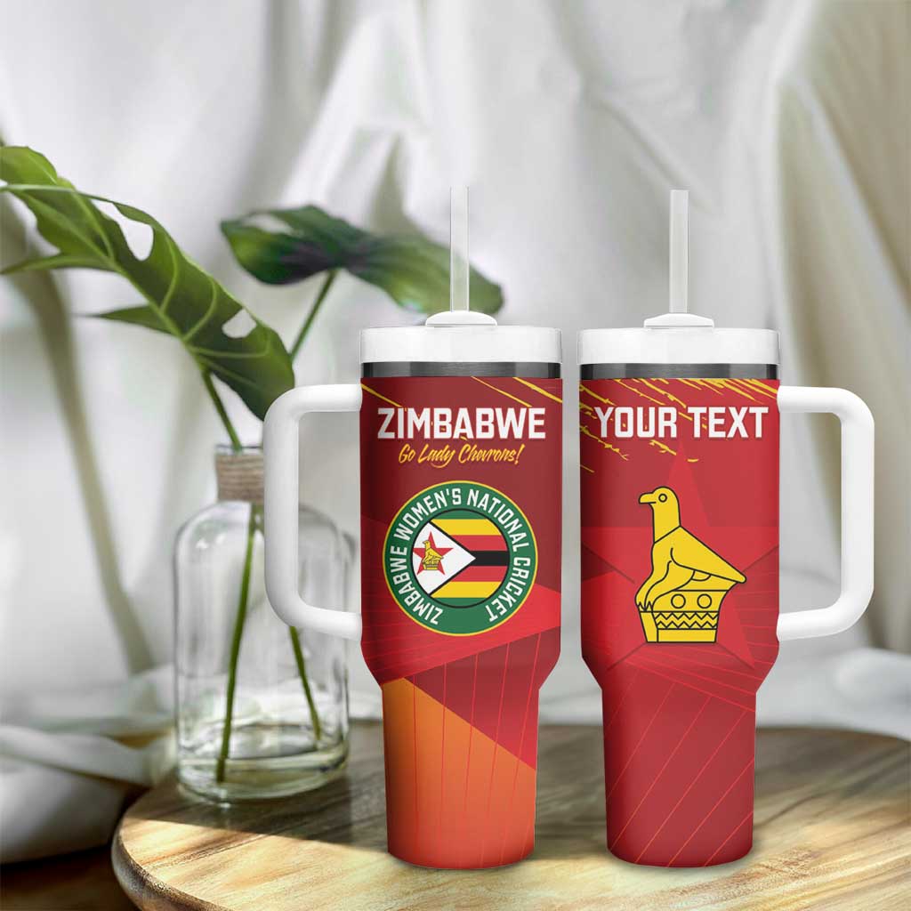 Custom Zimbabwe Cricket Tumbler With Handle Go Lady Chevrons Grunge Style LT14