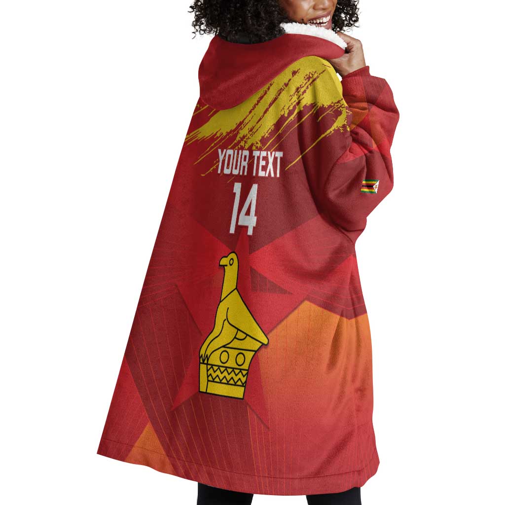 Custom Zimbabwe Cricket Wearable Blanket Hoodie Go Lady Chevrons Grunge Style LT14