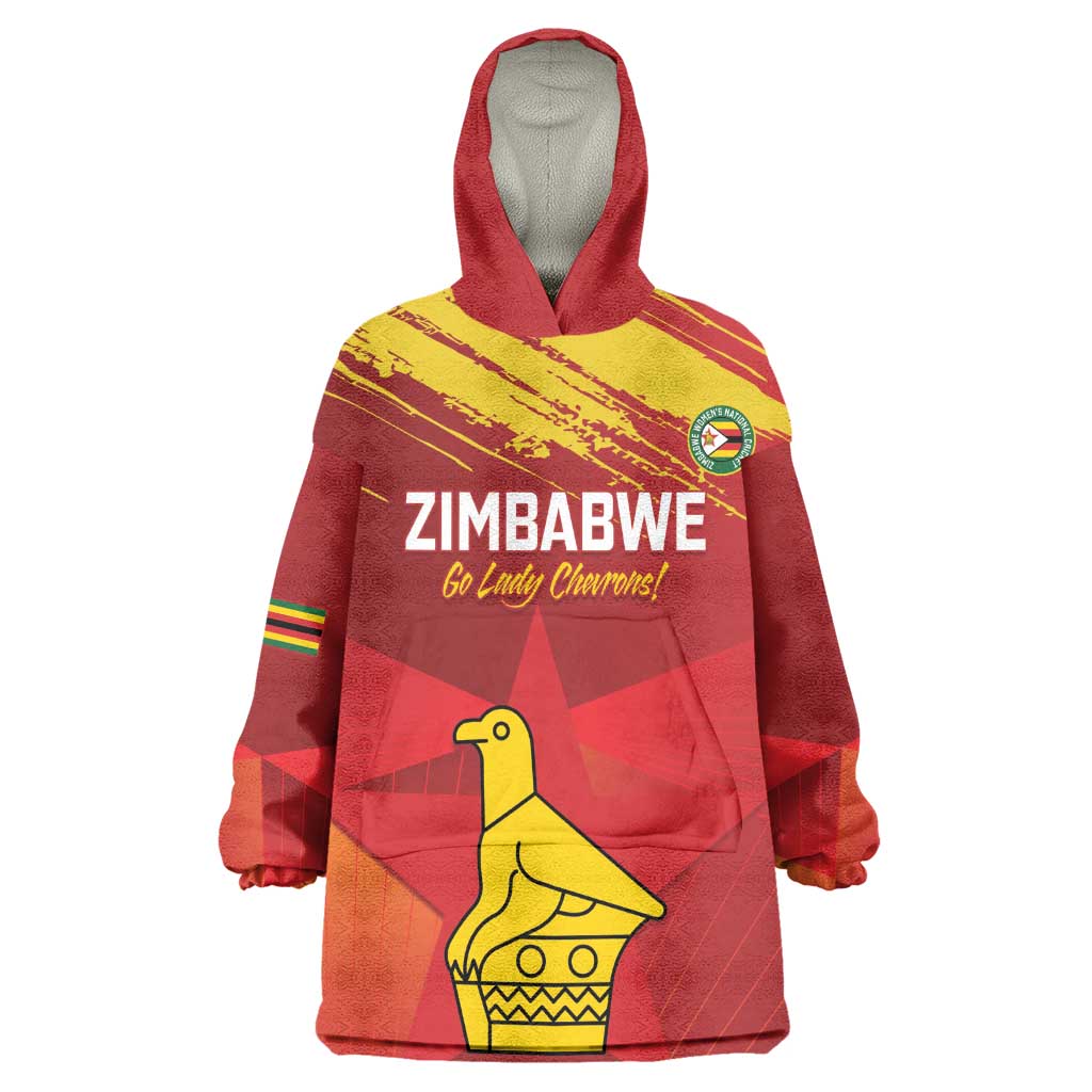 Custom Zimbabwe Cricket Wearable Blanket Hoodie Go Lady Chevrons Grunge Style LT14