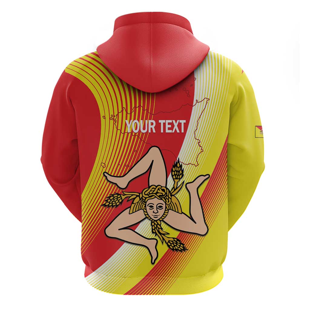 Personalized Sicilia La Trinacria Hoodie Sicilian Map Flag Color LT14