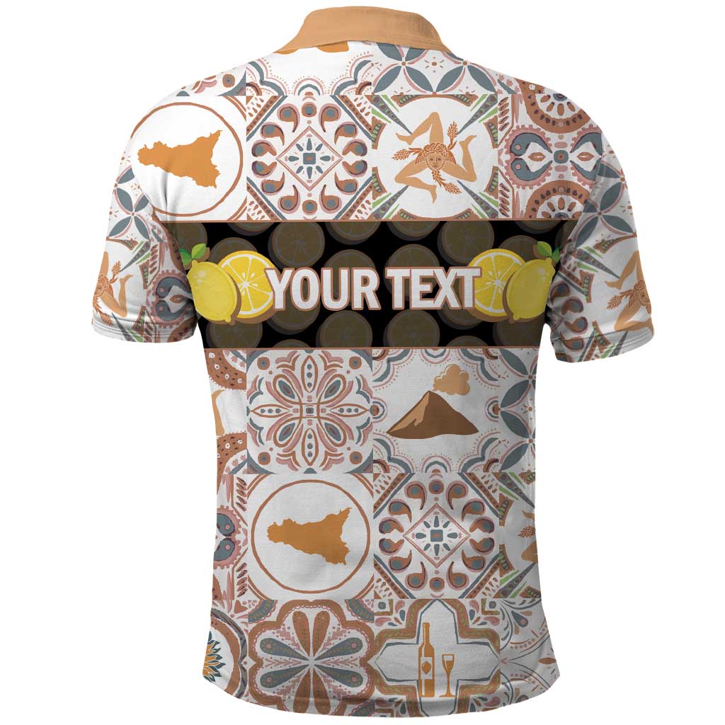 Personalized Sicilia National Symbols With Mosaic Motifs Polo Shirt LT14