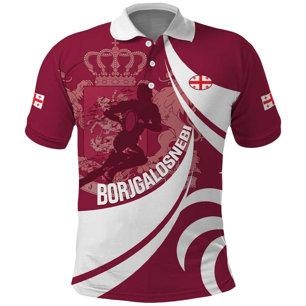 Custom Georgia Rugby Polo Shirt Go Borjgalosnebi LT14