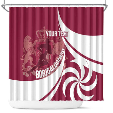 Custom Georgia Rugby Shower Curtain Go Borjgalosnebi LT14