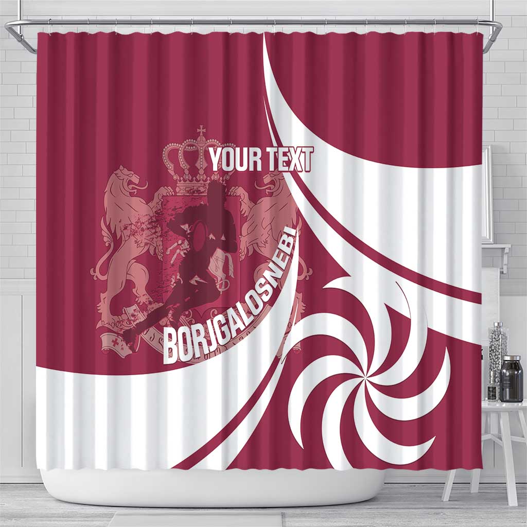Custom Georgia Rugby Shower Curtain Go Borjgalosnebi LT14