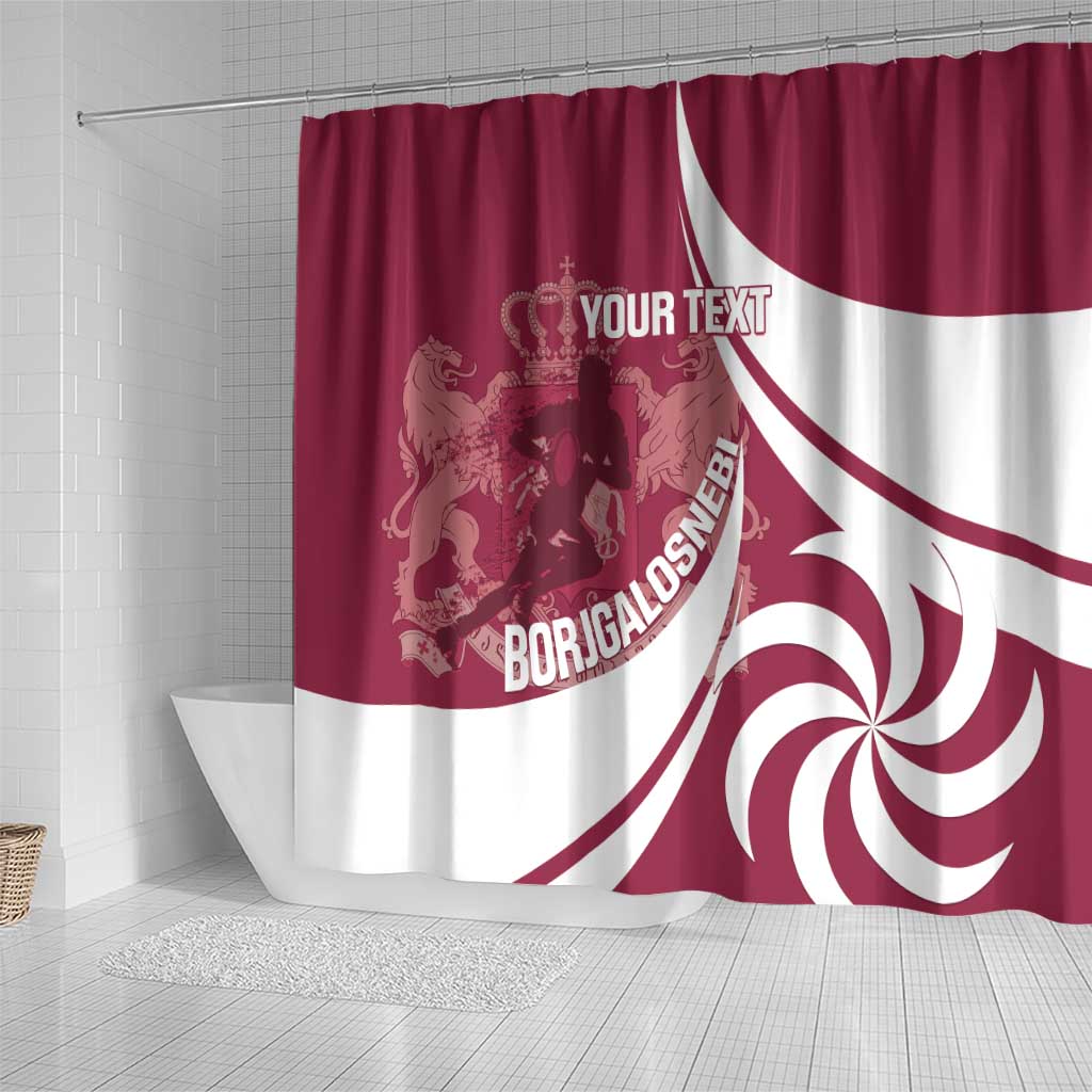 Custom Georgia Rugby Shower Curtain Go Borjgalosnebi LT14