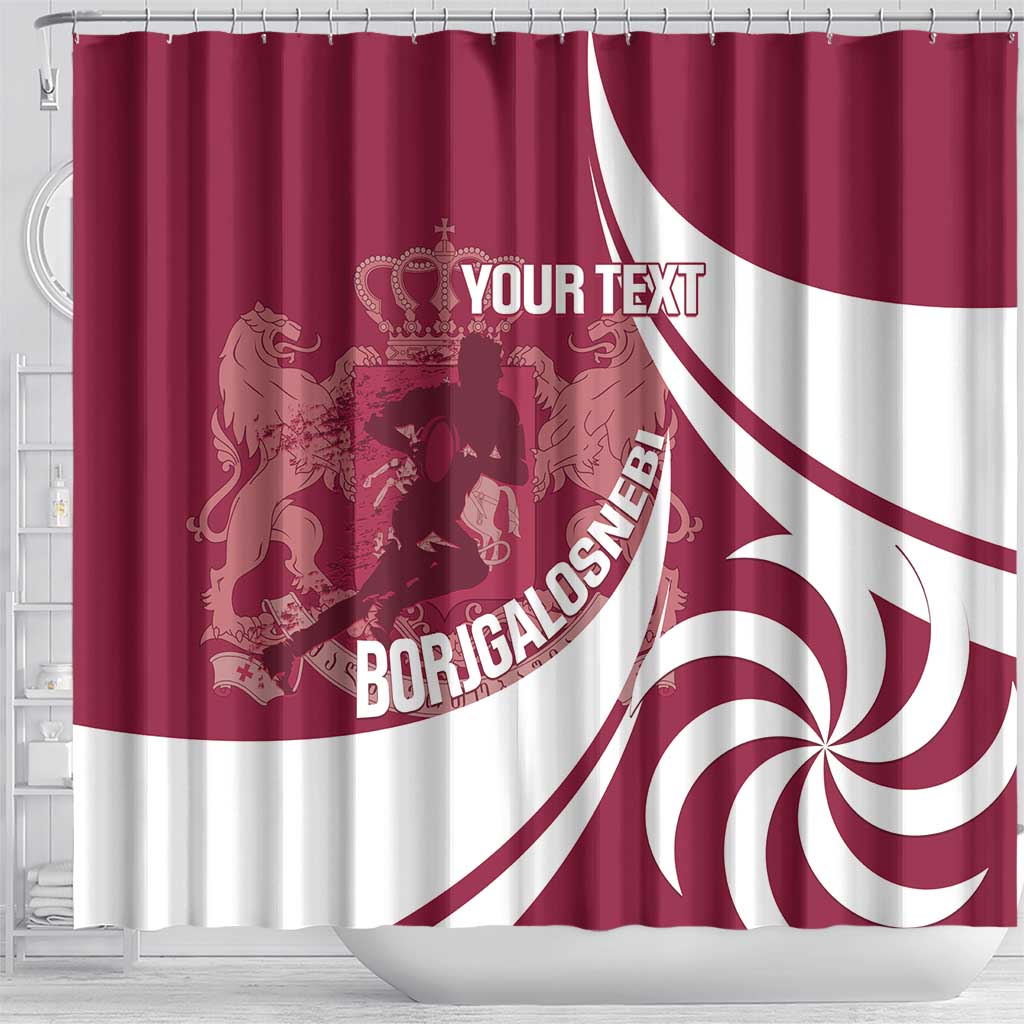 Custom Georgia Rugby Shower Curtain Go Borjgalosnebi LT14