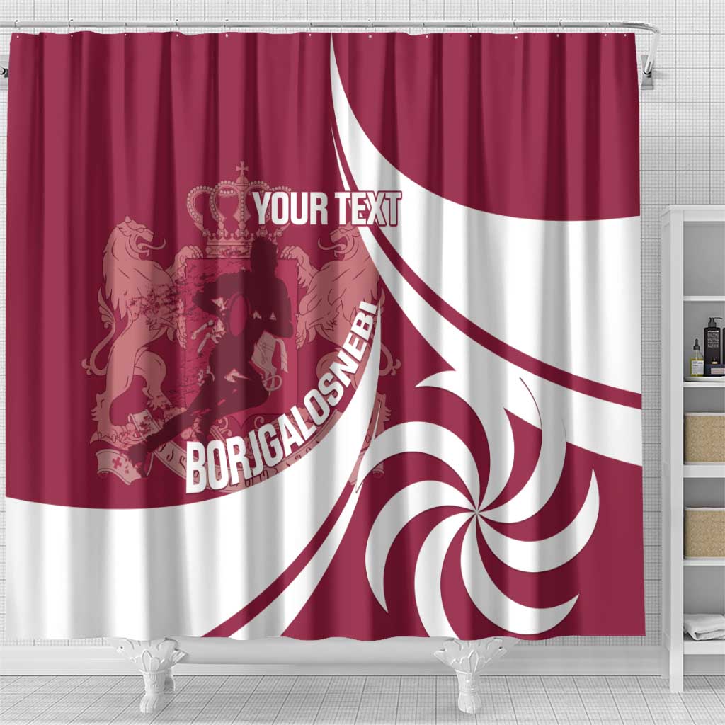 Custom Georgia Rugby Shower Curtain Go Borjgalosnebi LT14